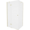 Mexen Roma Duschkabine mit Schwingtür 90 x 80 cm, transparent, gold - 854-090-080-50-00
