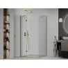Mexen Roma Hinged Shower Enclosure 100 x 70 cm, Transparent, Gold - 854-100-070-50-00