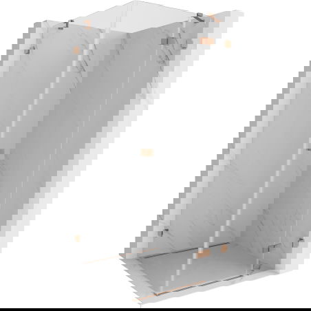 Mexen Lunar infällbar duschkabin höger 90 x 90 cm, transparent, borstad koppar - 834-090-090-65-00-P