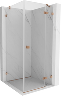 Mexen Lunar cabine de douche pivotante droite 90 x 90 cm, transparent, cuivre brossé - 834-090-090-65-00-P