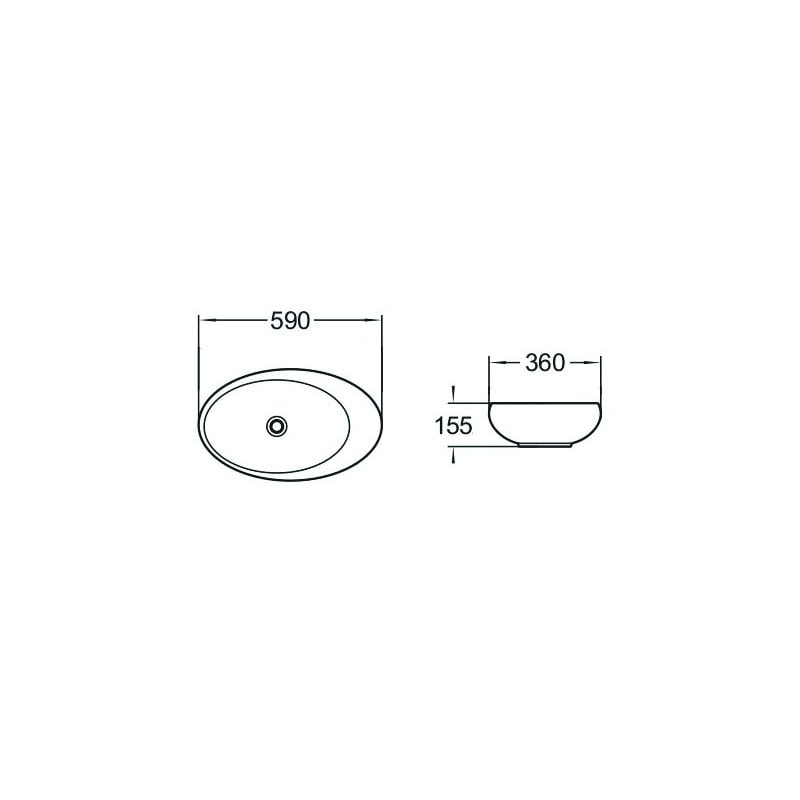 Mexen Malwa lavabo encastré 59 x 36 cm, blanc - 21435900