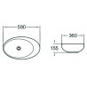 Mexen Malwa opbouw wasbak 59 x 36 cm, wit - 21435900