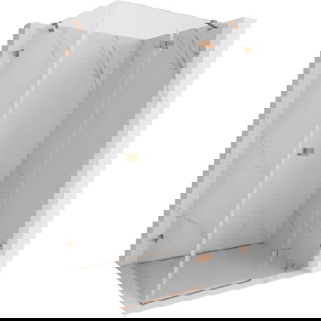 Mexen Lunar prha tuš kabina desna 95 x 90 cm, prozorna, brušen baker - 834-095-090-65-00-P