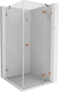 Mexen Lunar Duschkabine, schwenkbar, rechts, 100 x 100 cm, transparent, gebürstetes Kupfer - 834-100-100-65-00-P