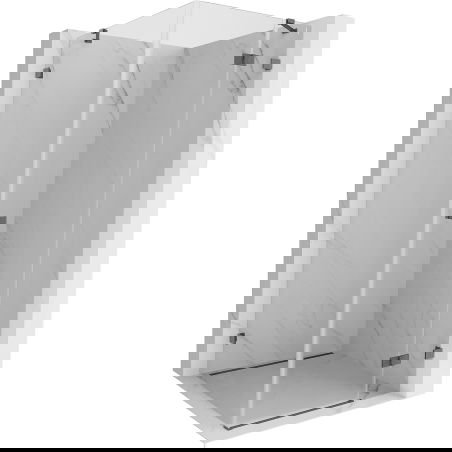 Mexen Lunar riets Duschkabinn riets opklappbar 70 x 70 cm, transparent, Waffen grau gebürscht - 834-070-070-66-00-P