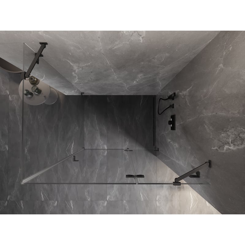 Mexen Lunar kabina prysznicowa uchylna prawa 85 x 80 cm, transparent, gun gray szczotkowany - 834-085-080-66-00-P
