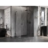 Mexen Lunar dušinurk, pööratav, parem, 90 x 80 cm, läbipaistev, must - 834-090-080-70-00-P
