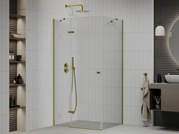 Mexen Roma pivot shower cabin 120 x 90 cm, transparent, gold - 854-120-090-50-00