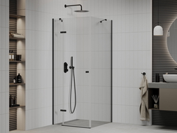 Mexen Roma draaideur douchecabine 90 x 90 cm, transparant, zwart - 854-090-090-70-00