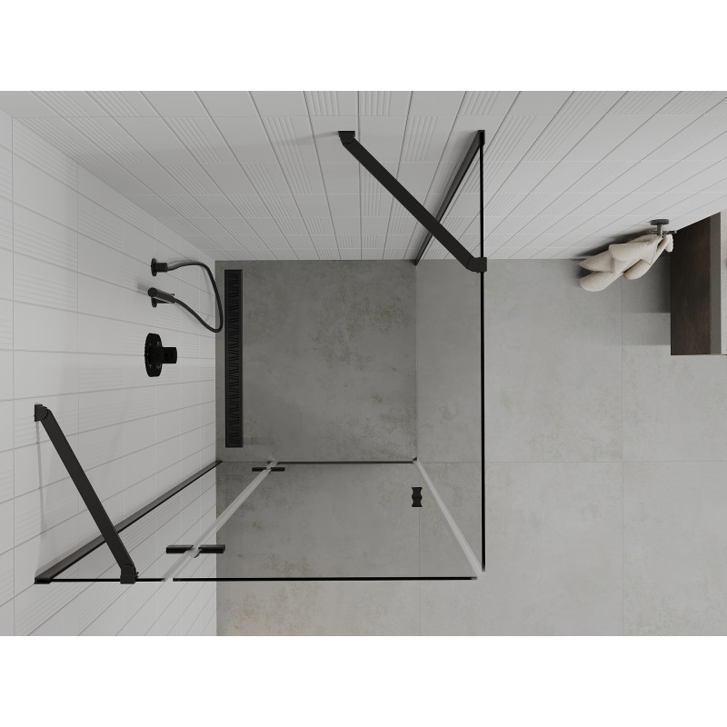Mexen Roma cabine de douche pivotante 100 x 100 cm, transparente, noire - 854-100-100-70-00