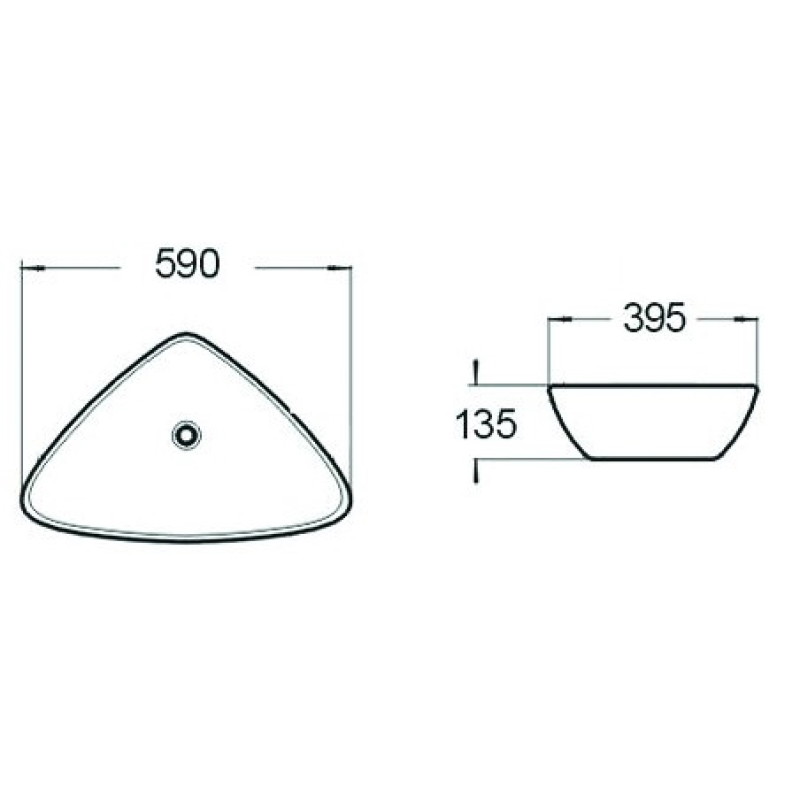 Mexen Bella countertop sink 59 x 39 cm, white - 21465900