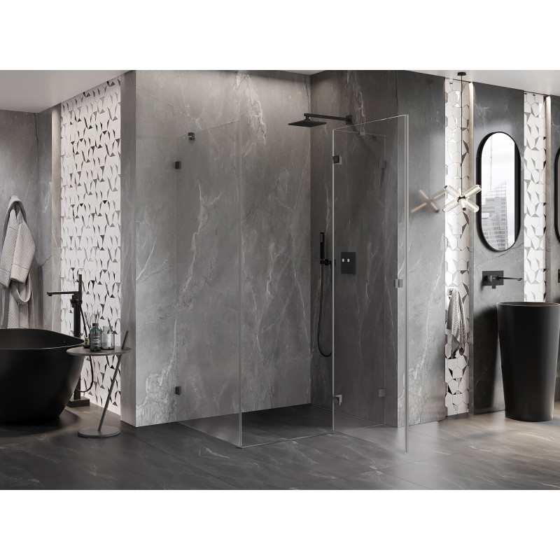 Mexen Lunar kabina za tuš s vratima na desnu stranu 100 x 90 cm, prozirna, boja pištolja - 834-100-090-95-00-P