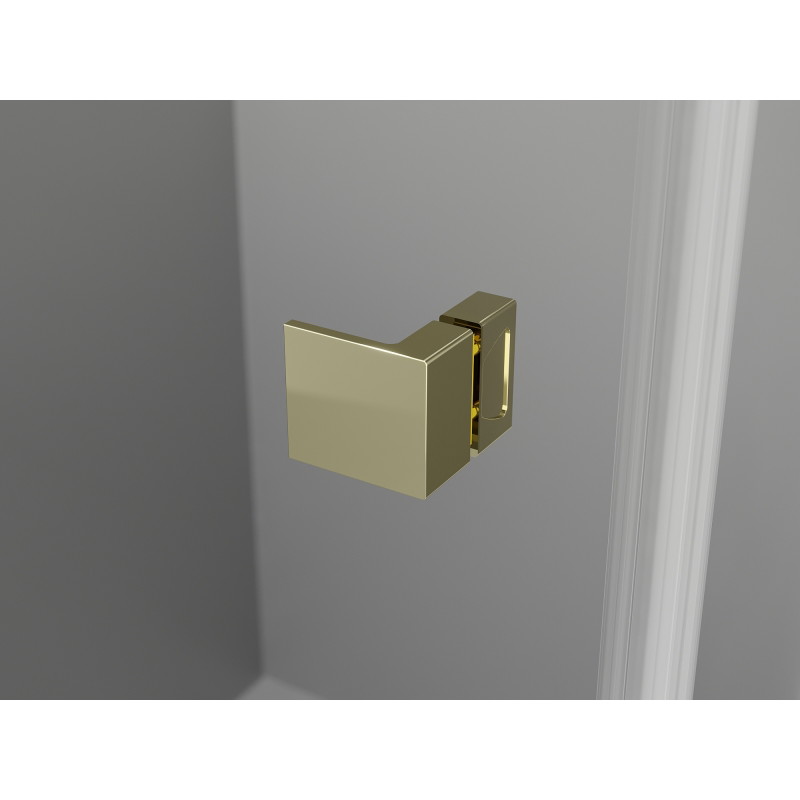 Mexen Lunar nagnjena levo pršni kabinet 80 x 80 cm, prozoren, zlata - 834-080-080-50-00-L