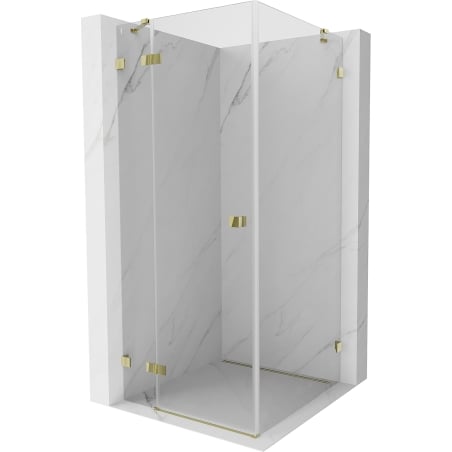 Mexen Lunar cabine de douche battante gauche 80 x 80 cm, transparent, doré - 834-080-080-50-00-L