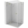 Mexen Lunar cabine de douche pivotante gauche 90 x 80 cm, transparent, doré - 834-090-080-50-00-L