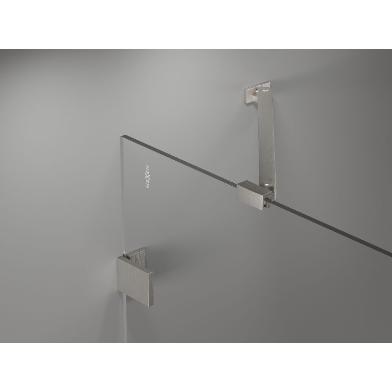 Mexen Lunar right hinged shower enclosure 100 x 70 cm, transparent, brushed nickel - 834-100-070-97-00-P