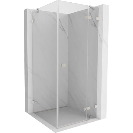 Mexen Lunar Duschkabine rechts öffnend 100 x 100 cm, transparent, gebürsteter Nickel - 834-100-100-97-00-P