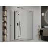Mexen Roma Duschkabine schwenkbar 80 x 100 cm, transparent, schwarz - 854-080-100-70-00