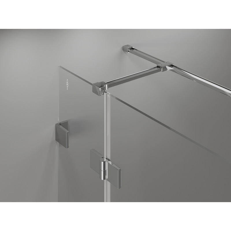 Mexen Lunar T lijeva nagibna tuš kabina 125 x 80 cm, prozirna, krom - 834T-125-080-01-00-L