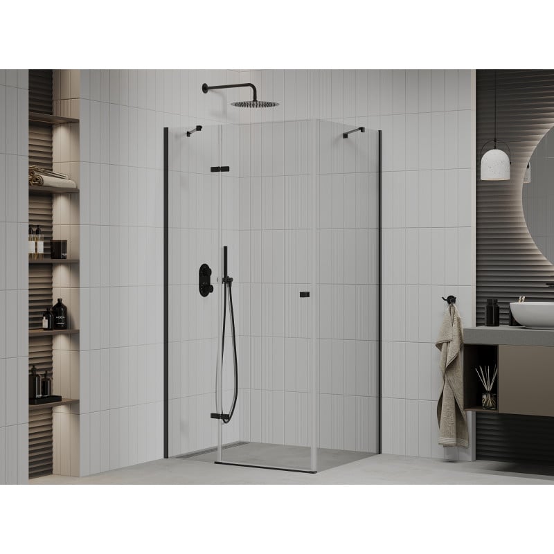 Mexen Roma drehbare Duschkabine 90 x 120 cm, transparent, schwarz - 854-090-120-70-00
