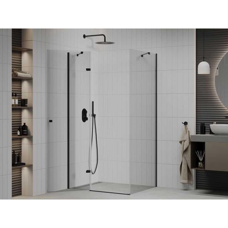 Mexen Roma kabina prysznicowa uchylna 120 x 90 cm, transparent, czarna - 854-120-090-70-00