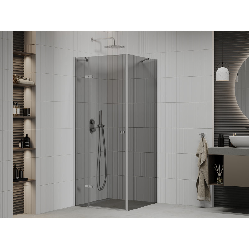 Mexen Roma draaiende douchecabine 70 x 70 cm, grafiet, chroom - 854-070-070-01-40