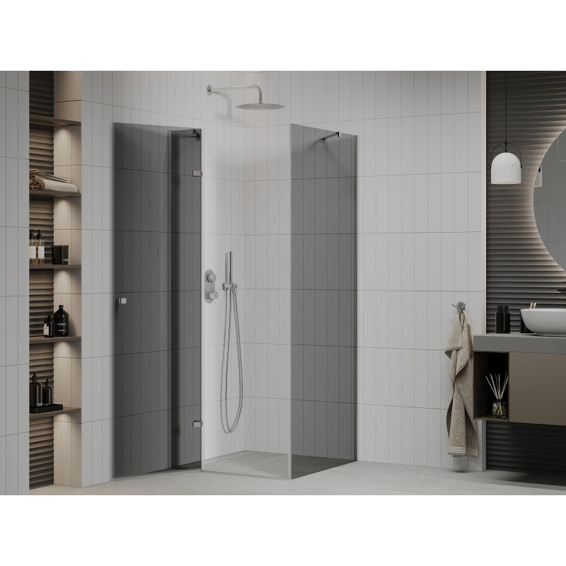 Mexen Roma swing shower cabin 70 x 70 cm, graphite, chrome - 854-070-070-01-40