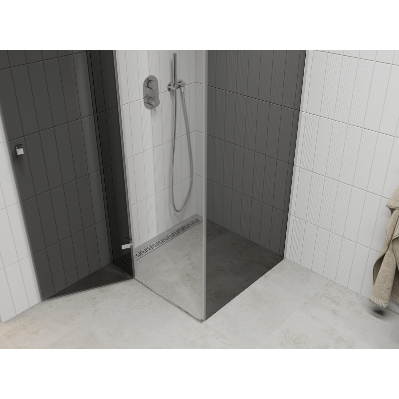 Mexen Roma draaiende douchecabine 70 x 70 cm, grafiet, chroom - 854-070-070-01-40