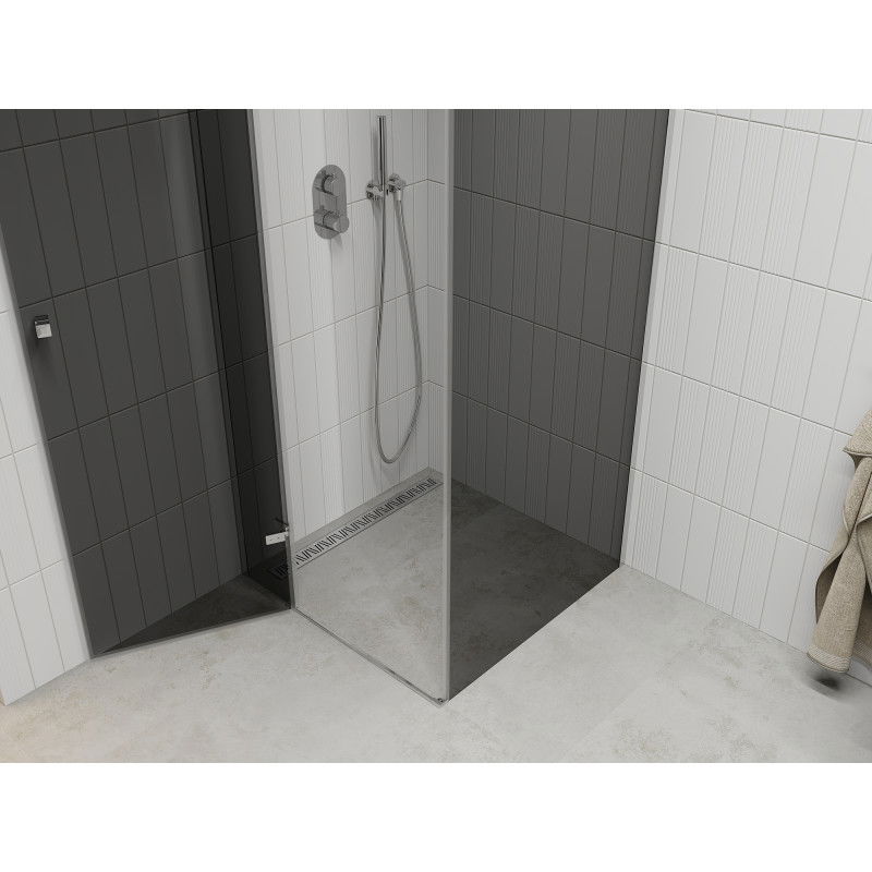 Mexen Roma vikbar duschkabin 80 x 80 cm, grafit, krom - 854-080-080-01-40