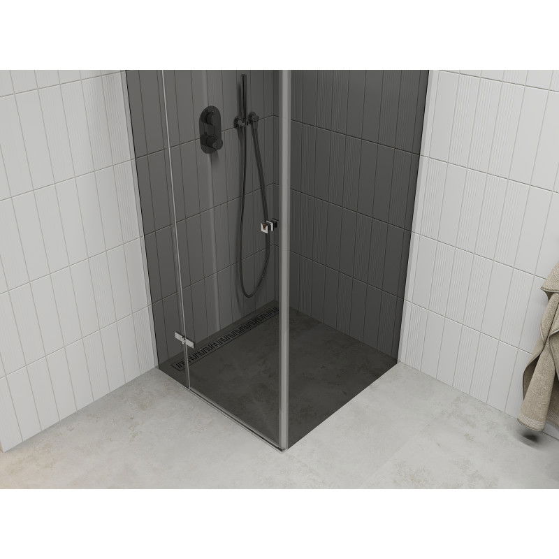 Mexen Roma cabine de douche pivotante 80 x 80 cm, graphite, chrome - 854-080-080-01-40