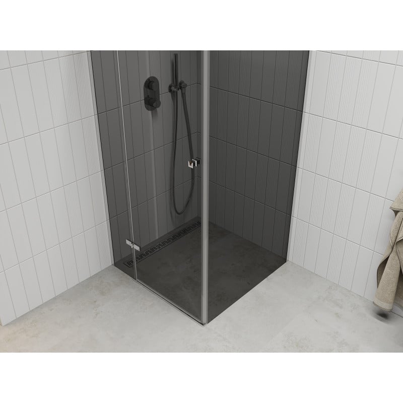 Mexen Roma cabina doccia battente 90 x 90 cm, grafite, cromo - 854-090-090-01-40