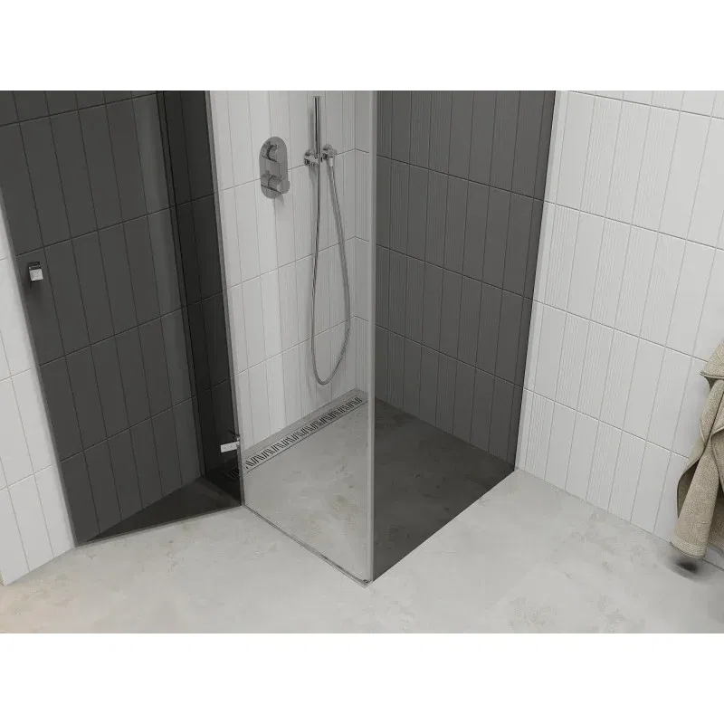 Mexen Roma Duschkabine schwenkbar 100 x 100 cm, Graphit, Chrom - 854-100-100-01-40