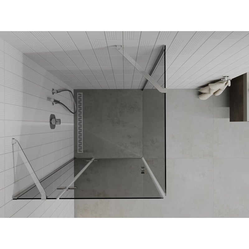 Mexen Roma kabina prysznicowa uchylna 100 x 100 cm, grafit, chrom - 854-100-100-01-40