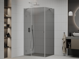 Mexen Roma shower cabin hinged 70 x 80 cm, graphite, chrome - 854-070-080-01-40
