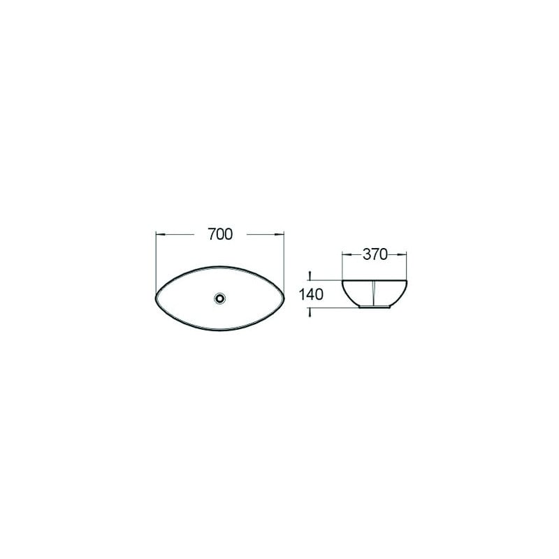 Mexen Ivone bordmonterad tvättställ 70 x 37 cm, vit - 21487000