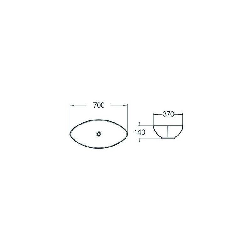 Mexen Ivone opbouwwastafel 70 x 37 cm, wit - 21487000
