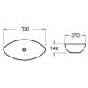 Mexen Ivone pinnapealne valamu 70 x 37 cm, valge - 21487000