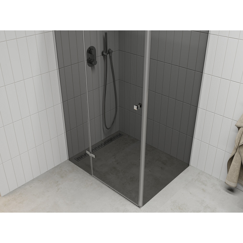Mexen Roma draaideur douchecabine 70 x 100 cm, grafiet, chroom - 854-070-100-01-40