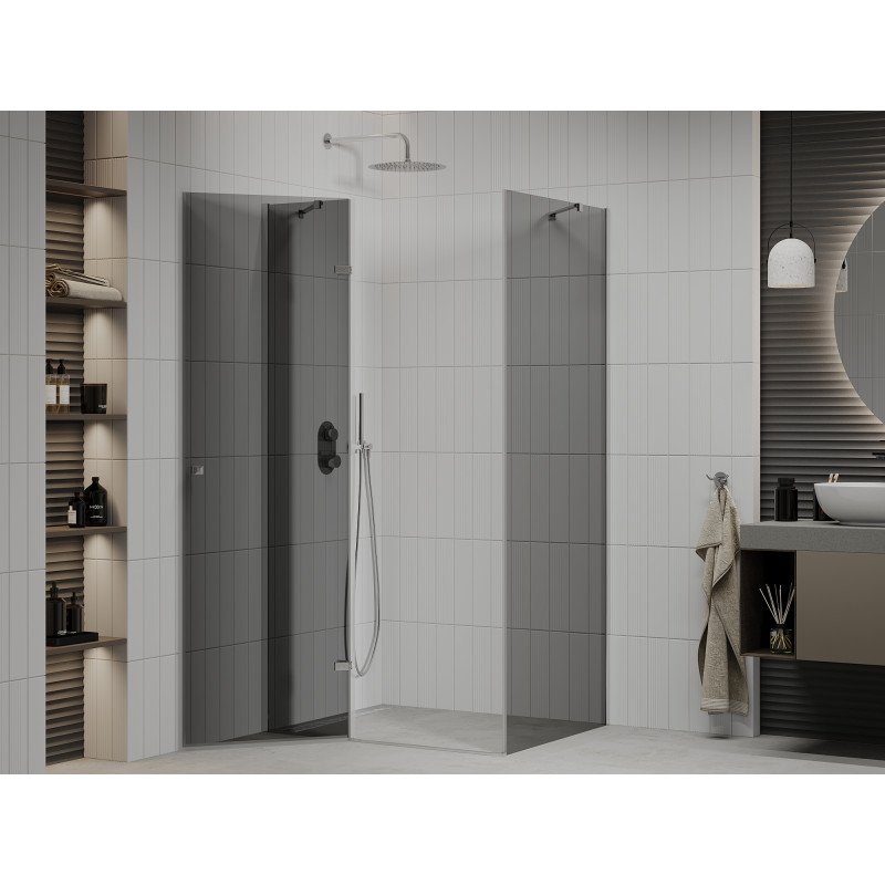 Mexen Roma kabina prysznicowa uchylna 80 x 100 cm, grafit, chrom - 854-080-100-01-40