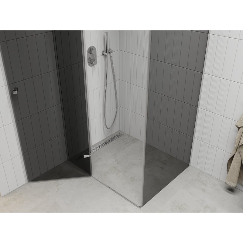 Mexen Roma swing shower cabin 80 x 120 cm, graphite, chrome - 854-080-120-01-40