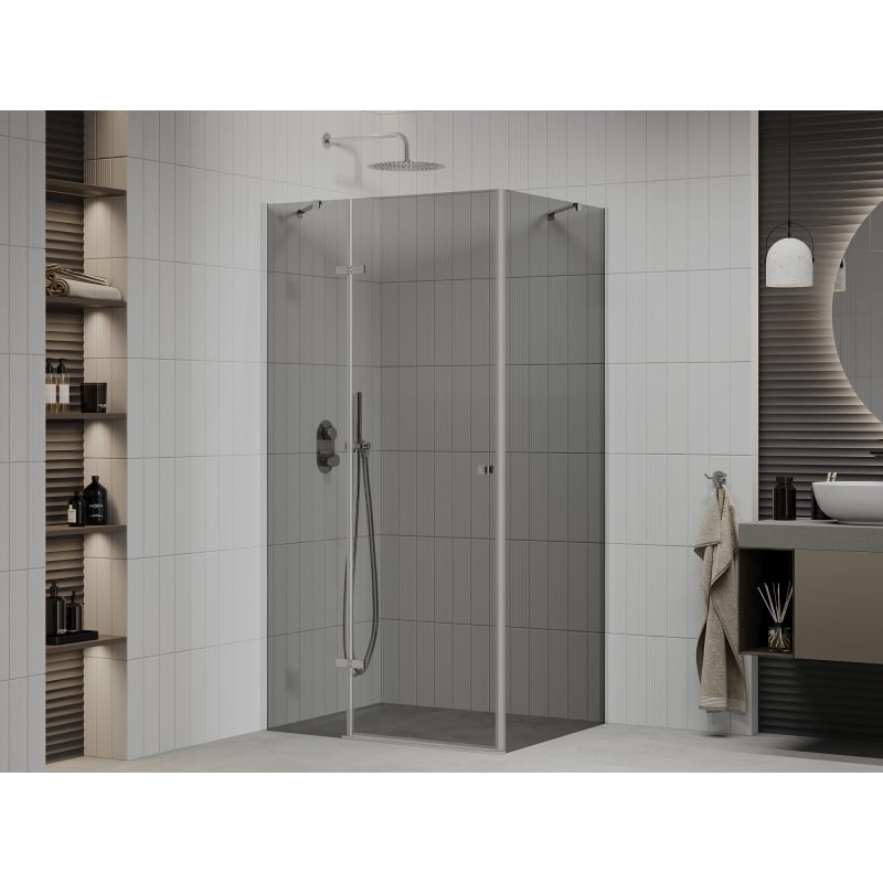 Mexen Roma swing shower cabin 80 x 120 cm, graphite, chrome - 854-080-120-01-40