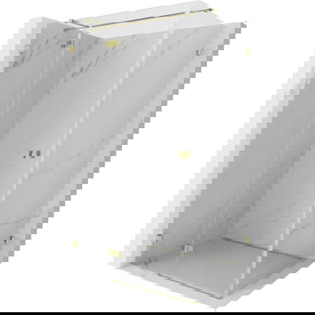 Mexen Lunar T Duschkabine pendelbar links 120 x 80 cm, transparent, gold - 834T-120-080-50-00-L