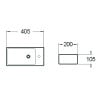 Mexen Inez Aufsatzwaschbecken links 40 x 20 cm, schwarz matt - 21484085L