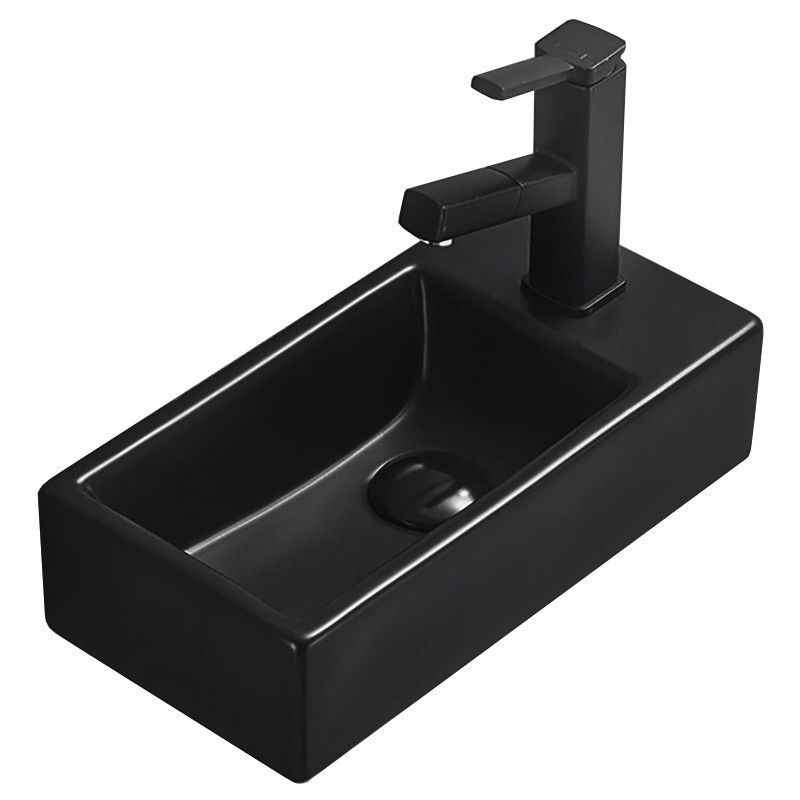 Mexen Inez lavabo sobre encimera izquierdo 40 x 20 cm, negro mate - 21484085L