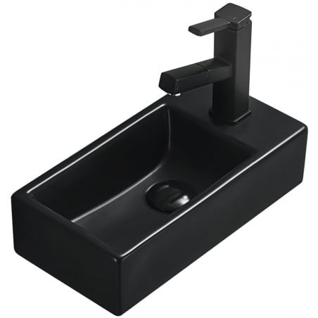 Mexen Inez Aufsatzwaschbecken links 40 x 20 cm, schwarz matt - 21484085L