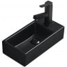 Mexen Inez Aufsatzwaschbecken links 40 x 20 cm, schwarz matt - 21484085L