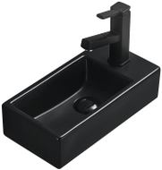 Mexen Inez linkse aanbouw wastafel 40 x 20 cm, mat zwart - 21484085L