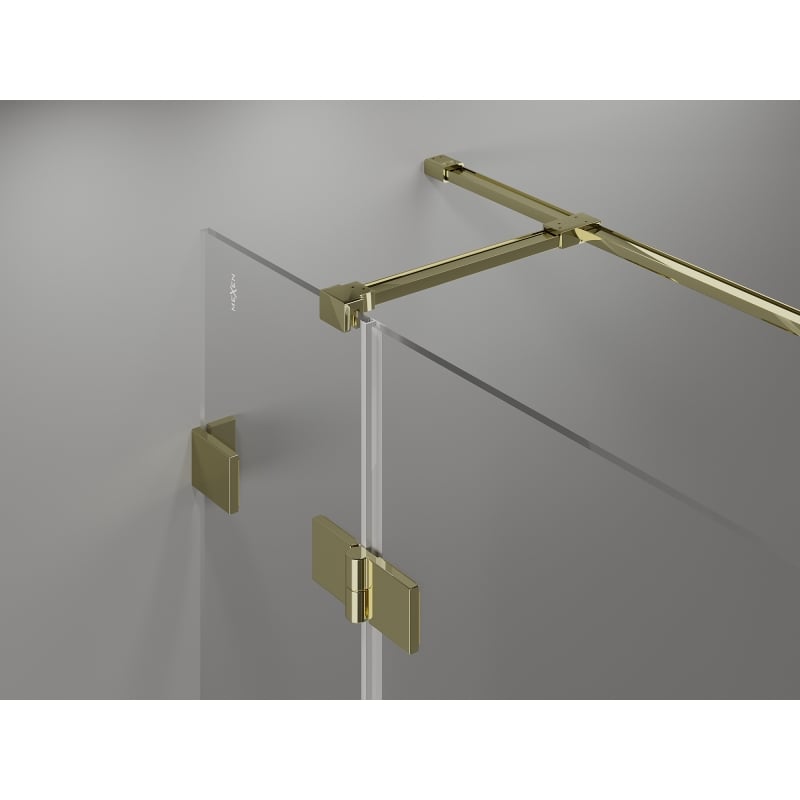 Mexen Lunar T left hinged shower enclosure 115 x 110 cm, transparent, gold - 834T-115-110-50-00-L