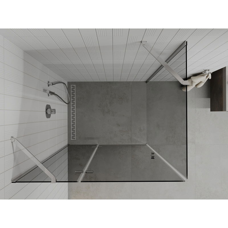 Mexen Roma Duschkabine schwenkbar 120 x 90 cm, Graphit, Chrom - 854-120-090-01-40