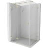 Mexen Lunar T Duschkabine schwenkbar links 140 x 100 cm, transparent, gebürstetes Gold - 834T-140-100-55-00-L